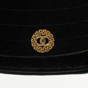Chanel Black Velvet Half Moon Shoulder Bag