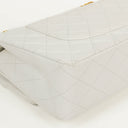 Chanel Medium Classic Vintage Double Flap Bag White Quilted Lambskin 24K Gold-Plated Hardware