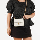 Chanel Mini Quilted Square Leather White Flap Bag With 24K Gold-Plated Hardware