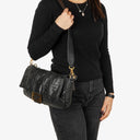 Fendi Baguette Large Black Nappa FF Embossed Bag