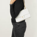 Chanel Medium Classic Vintage Double Flap Bag White Quilted Lambskin 24K Gold-Plated Hardware