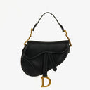 Christian Dior Small Black Calfskin Saddle Bag