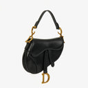 Christian Dior Small Black Calfskin Saddle Bag