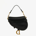 Christian Dior Small Black Calfskin Saddle Bag