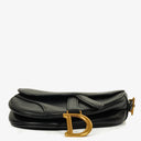 Christian Dior Small Black Calfskin Saddle Bag