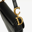 Christian Dior Small Black Calfskin Saddle Bag