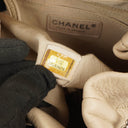 Chanel CC Kedjebucket Liten Beige Hjortskinn Chevron-väska