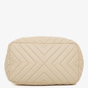Chanel CC Kedjebucket Liten Beige Hjortskinn Chevron-väska