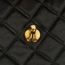 Chanel Single Flap Bag Black Quilted Leather With 24K Gold-Plated Hardware