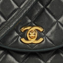 Chanel Single Flap Bag Black Quilted Leather With 24K Gold-Plated Hardware