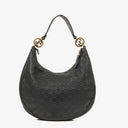 Gucci Guccissima Black Leather Hobo Bag