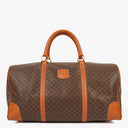 Celine Vintage Macadam Triomphe Brown Travel Bag