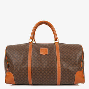 Celine Vintage Macadam Triomphe Brown Travel Bag