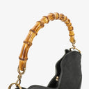 Gucci Bamboo Top Handle Black Lerahter &nbsp;Hobo Bag
