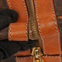Celine Vintage Macadam Triomphe Brown Travel Bag