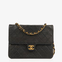 Chanel Small Classic Single Flap Bag Black Quilted Lambskin With 24K Gold-Plated Hardware