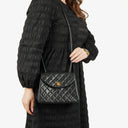 Chanel Single Flap Bag Black Quilted Leather With 24K Gold-Plated Hardware