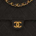 Chanel Small Classic Single Flap Bag Black Quilted Lambskin With 24K Gold-Plated Hardware