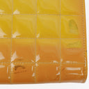 Chanel Orange Chocolate Bar East West Patent Leather Shoulder Bag