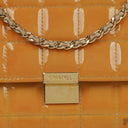 Chanel Orange Chocolate Bar East West Patent Leather Shoulder Bag