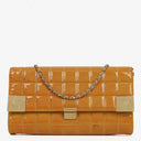Chanel Orange Chocolate Bar East West Patent Leather Shoulder Bag