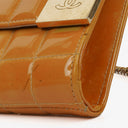 Chanel Orange Chocolate Bar East West Patent Leather Shoulder Bag