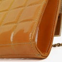 Chanel Orange Chocolate Bar East West Patent Leather Shoulder Bag