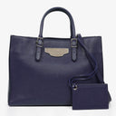 Balenciaga Mini Papier A4 Calfskin Leather Navy Blue Tote Bag