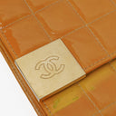 Chanel Orange Chocolate Bar East West Patent Leather Shoulder Bag