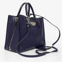 Balenciaga Mini Papier A4 Calfskin Leather Navy Blue Tote Bag