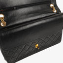 Chanel Vintage Classic Medium Double Flap Bag in Quilted Black Lambskin with 24-karat Gold-Plated Hardware