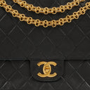 Chanel Vintage Classic Medium Double Flap Bag in Quilted Black Lambskin with 24-karat Gold-Plated Hardware