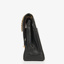 Chanel Vintage Classic Medium Double Flap Bag in Quilted Black Lambskin with 24-karat Gold-Plated Hardware