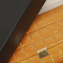 Chanel Orange Chocolate Bar East West Patent Leather Shoulder Bag