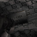 Gucci Bamboo Top Handle Black Lerahter Hobo Bag