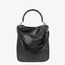 Gucci Bamboo Top Handle Black Lerahter Hobo Bag