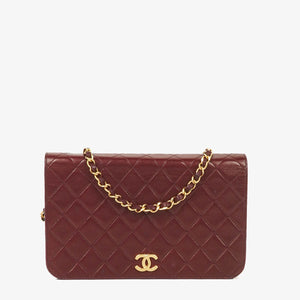 Chanel Classic Full Flap Bag Burgundy Quilted Lambskin