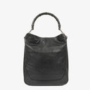 Gucci Bamboo Top Handle Black Lerahter Hobo Bag