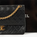 Chanel Vintage Classic Medium Double Flap Bag in Quilted Black Lambskin with 24-karat Gold-Plated Hardware