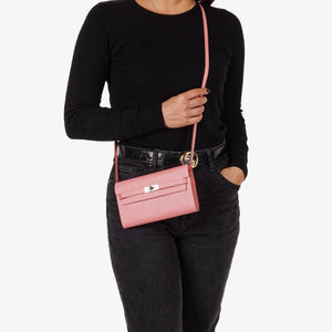 Hermès Kelly To Go Wallet In Rose Confetti Epsom Leather With Palladium Hardware