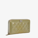 Chanel Quilted Patent Leather Boy Zip Wallet