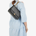 Chanel Vintage Classic Medium Double Flap Bag in Quilted Black Lambskin with 24-karat Gold-Plated Hardware