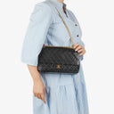 Chanel Vintage Classic Medium Double Flap Bag in Quilted Black Lambskin with 24-karat Gold-Plated Hardware