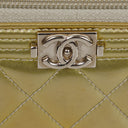 Chanel Quilted Patent Leather Boy Zip Wallet