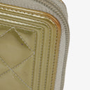 Chanel Quilted Patent Leather Boy Zip Wallet