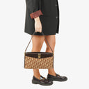 Christian Dior Burgundy Trotter Canvas Shoulder Bag