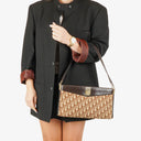 Christian Dior Burgundy Trotter Canvas Shoulder Bag