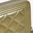 Chanel Quilted Patent Leather Boy Zip Wallet