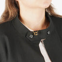 Hermès Gold Plated and Black Enamel Cage D'H Pendant Necklace