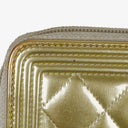 Chanel Quilted Patent Leather Boy Zip Wallet